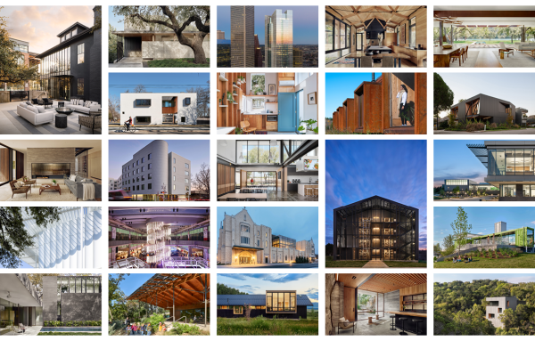 Grid of the 23 Texas Society of Architects' 2023 Design Award winning projects