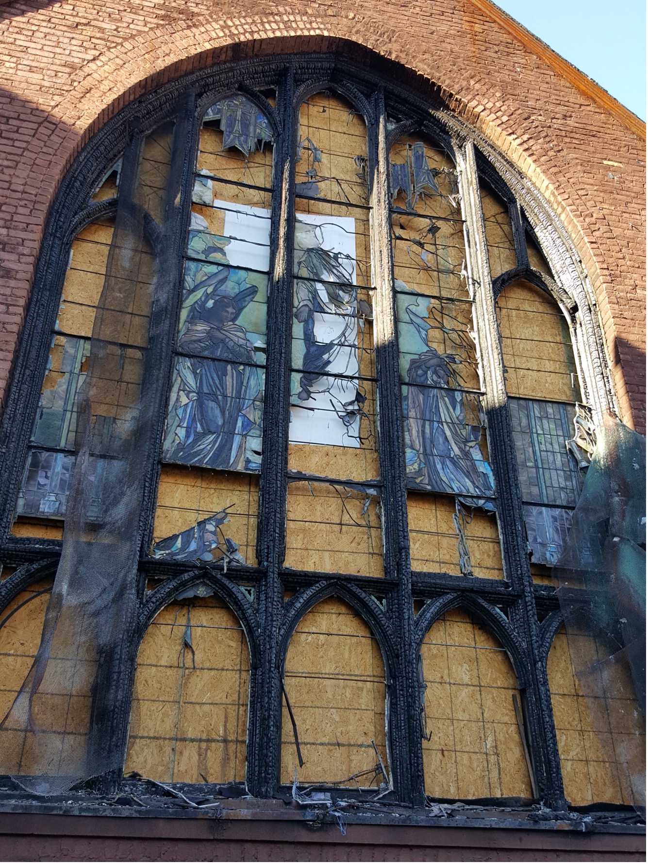 Fire damaged Stained Glass
