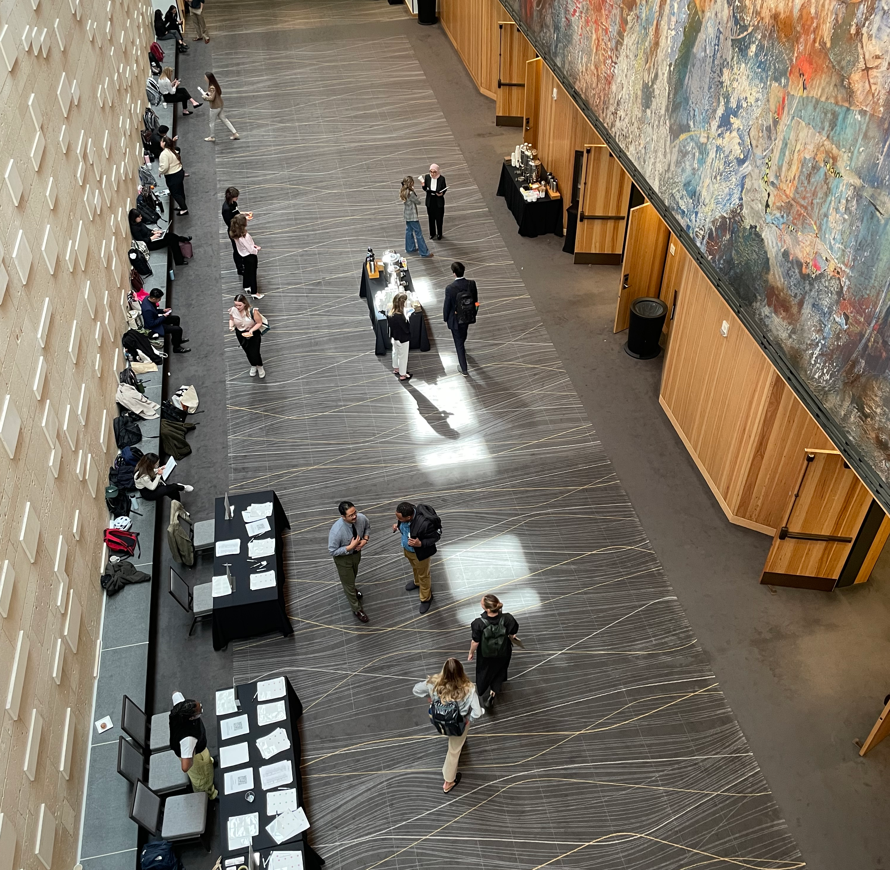 Overhead shot of students at Career Fair