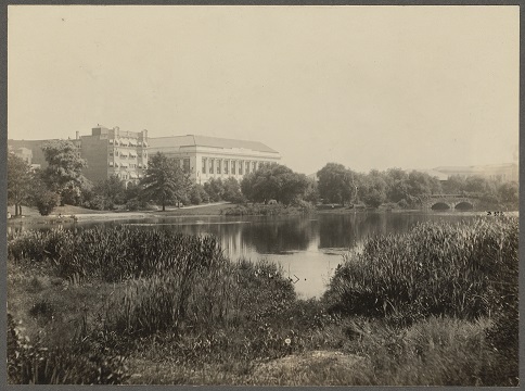 Frederick Law Olmsted designed Boston's Back Bay Fens in 1879 for ecological function. Public reception eventually caught up with him, says Claire Kelly (MLA ’24). Photo ca. 1914–1940, courtesy Boston Public Library CC BY-NC-ND.