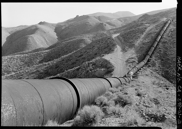 On November 5, 1913, as water first flowed through Los Angeles Aqueduct, William Mulholland's five-word dedication speech expressed the essence of water imperialism: "There it is. Take it!" Photo 2001 by Jet Lowe/ Historic American Engineering Record/ Library of Congress.