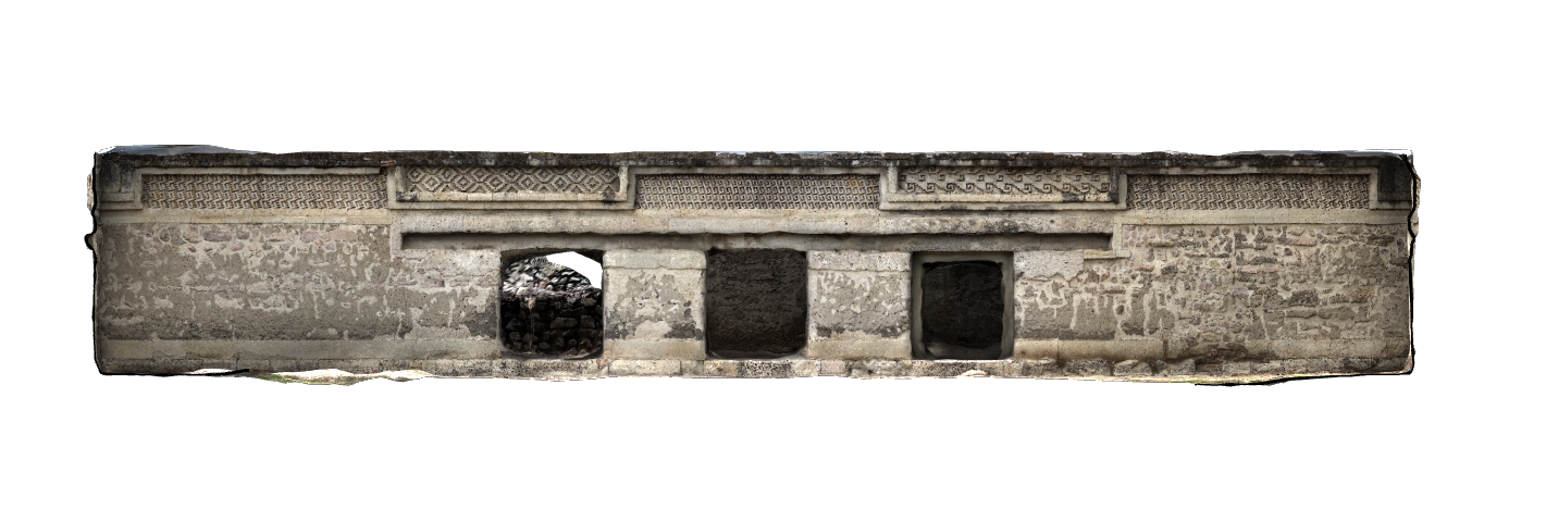 Point cloud representing the western elevation of the courtyard at Mitla