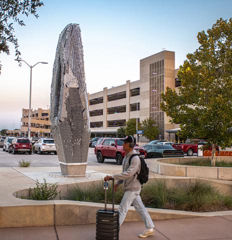 image of sculpture outside of austin airport 