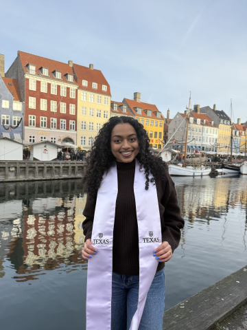 a student posing in copenhagen