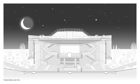 section transversal of marfa welcome center