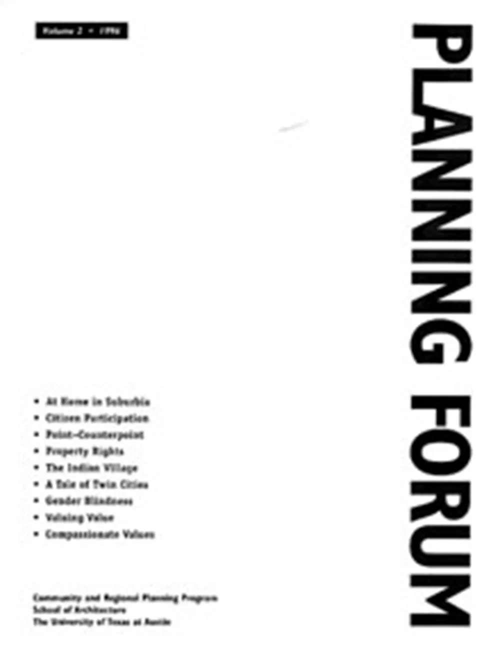 Planning Forum Volume 2