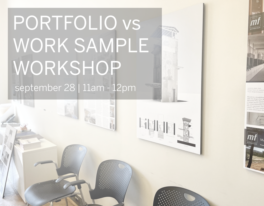 Portfolio vs. work sample workshop graphic