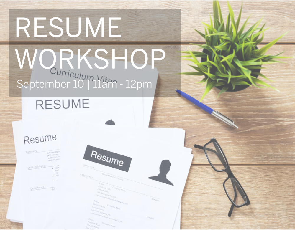 a graphic of a resume on a desk