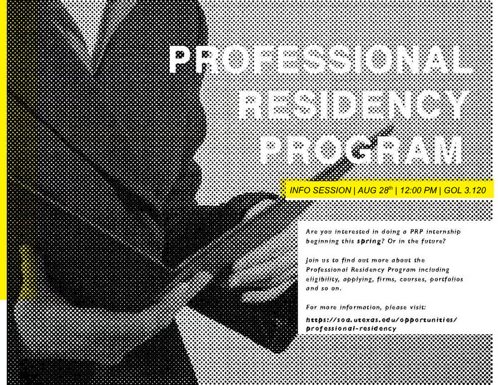 graphic featuring text "professional residency program info session"