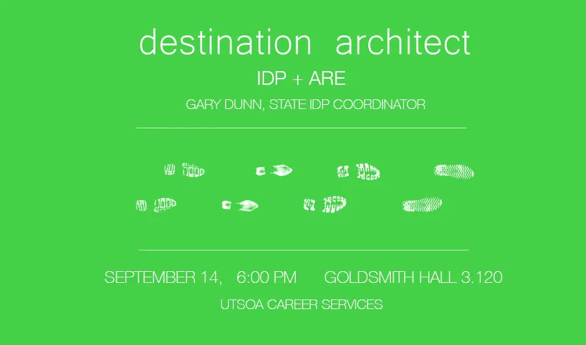IDP & ARE Talk - Monday September 14 at 6pm in GOL 3.120