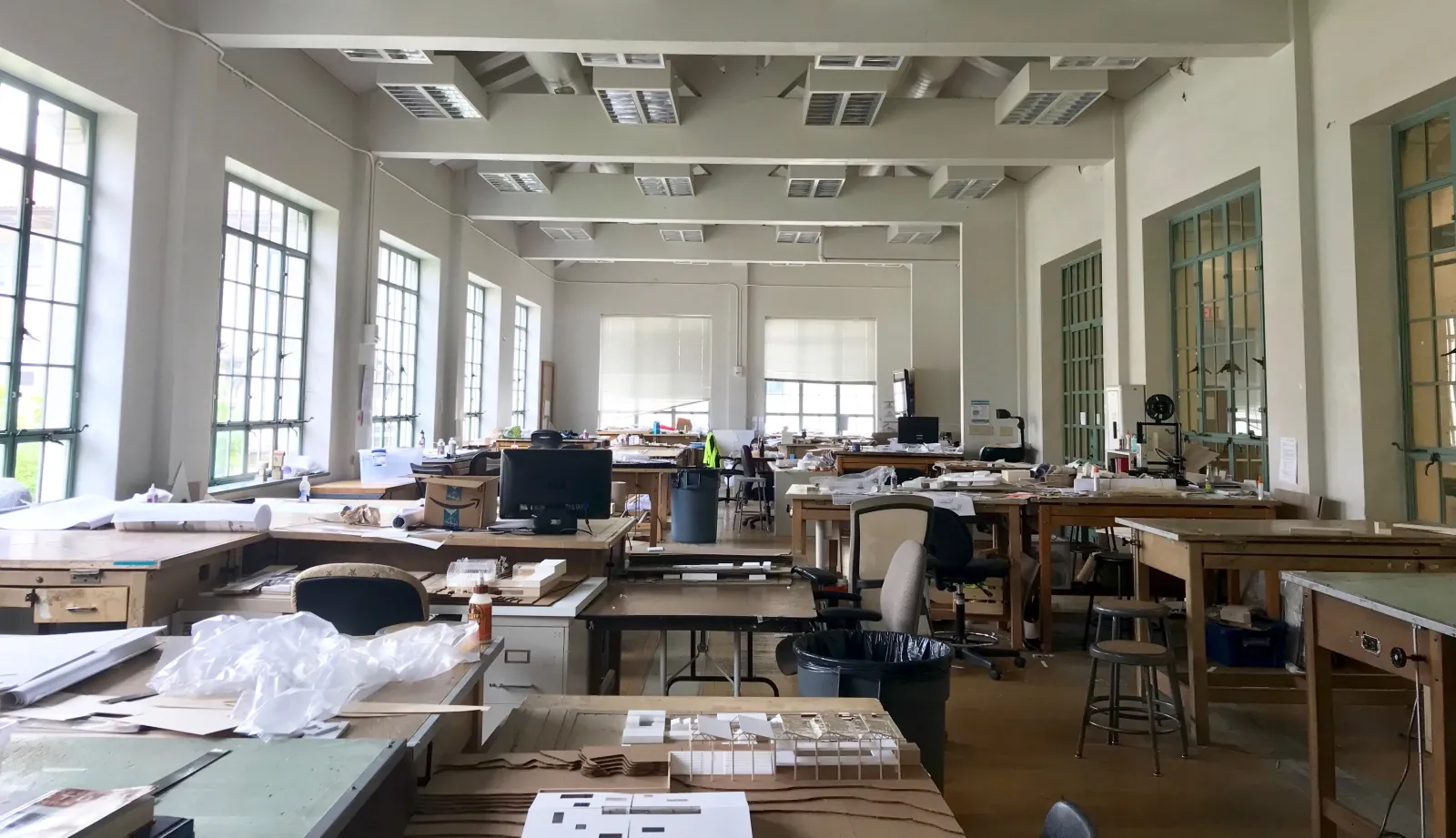A messy studio in Goldsmith Hall