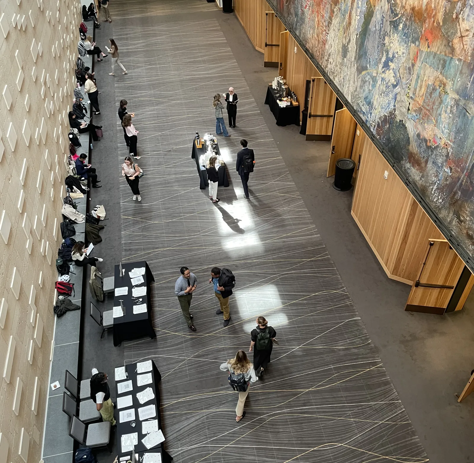 Overhead shot of students at Career Fair
