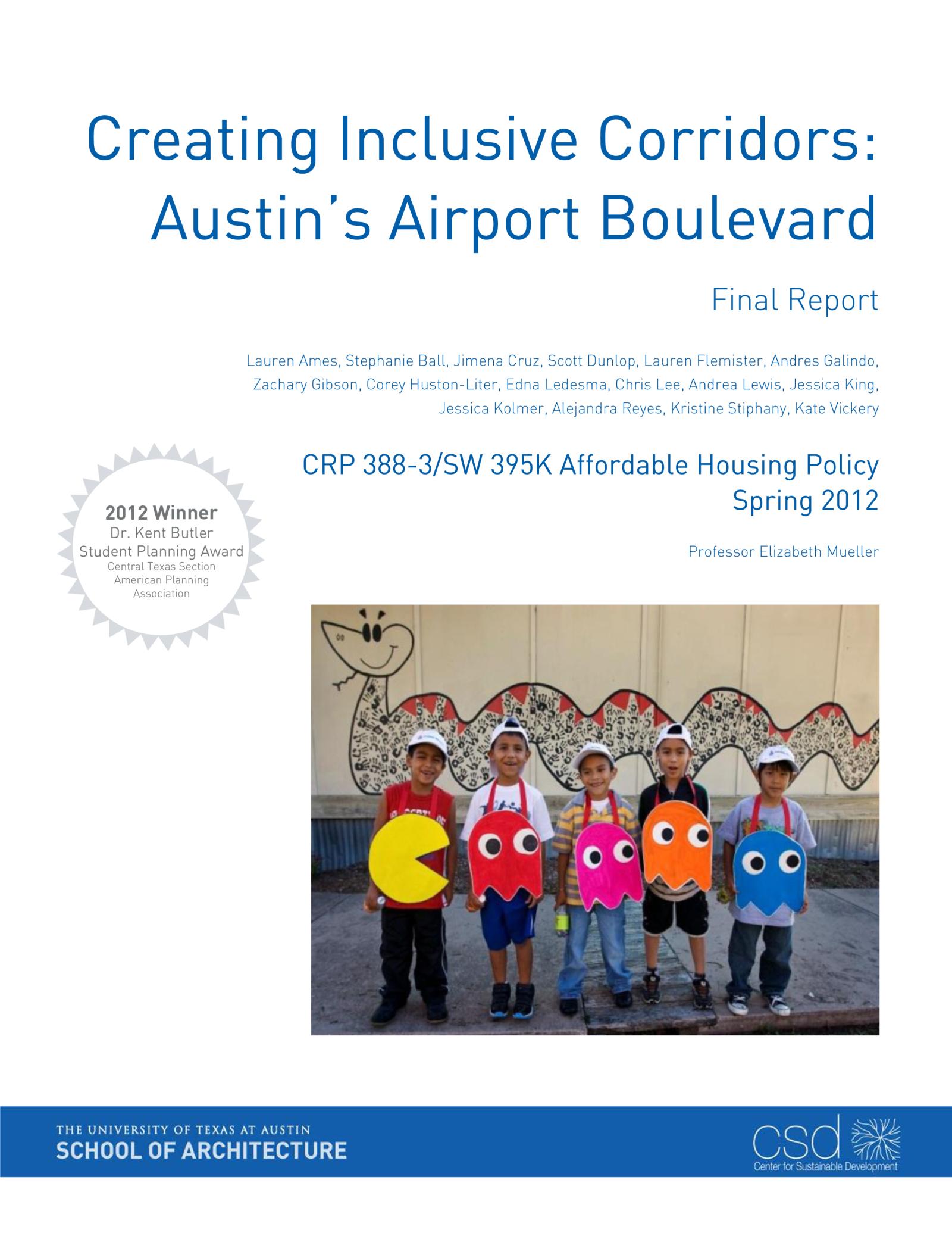 Creating Inclusive Cooridors report cover