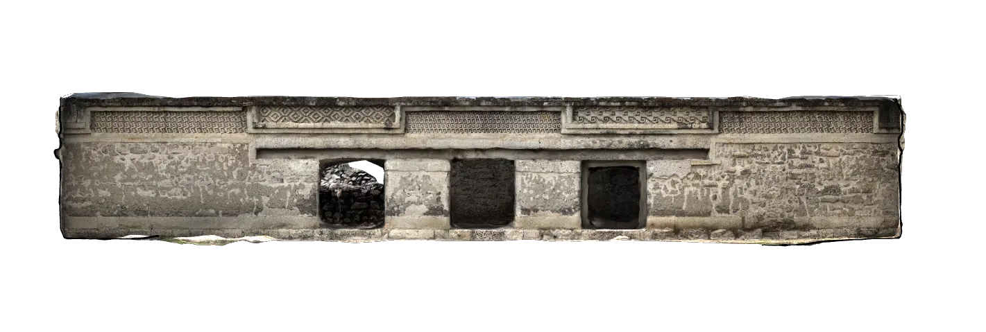 Point cloud representing the western elevation of the courtyard at Mitla