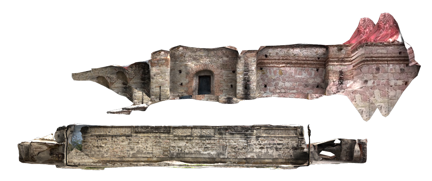 Pointcloud elevation of the east side of Mitla's courtyard.