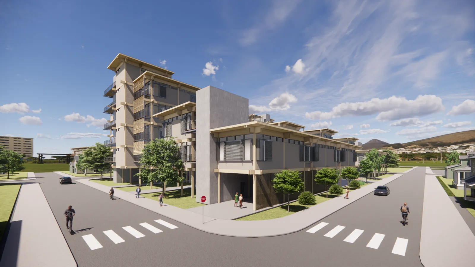 Exterior rendering of RenGen Hall