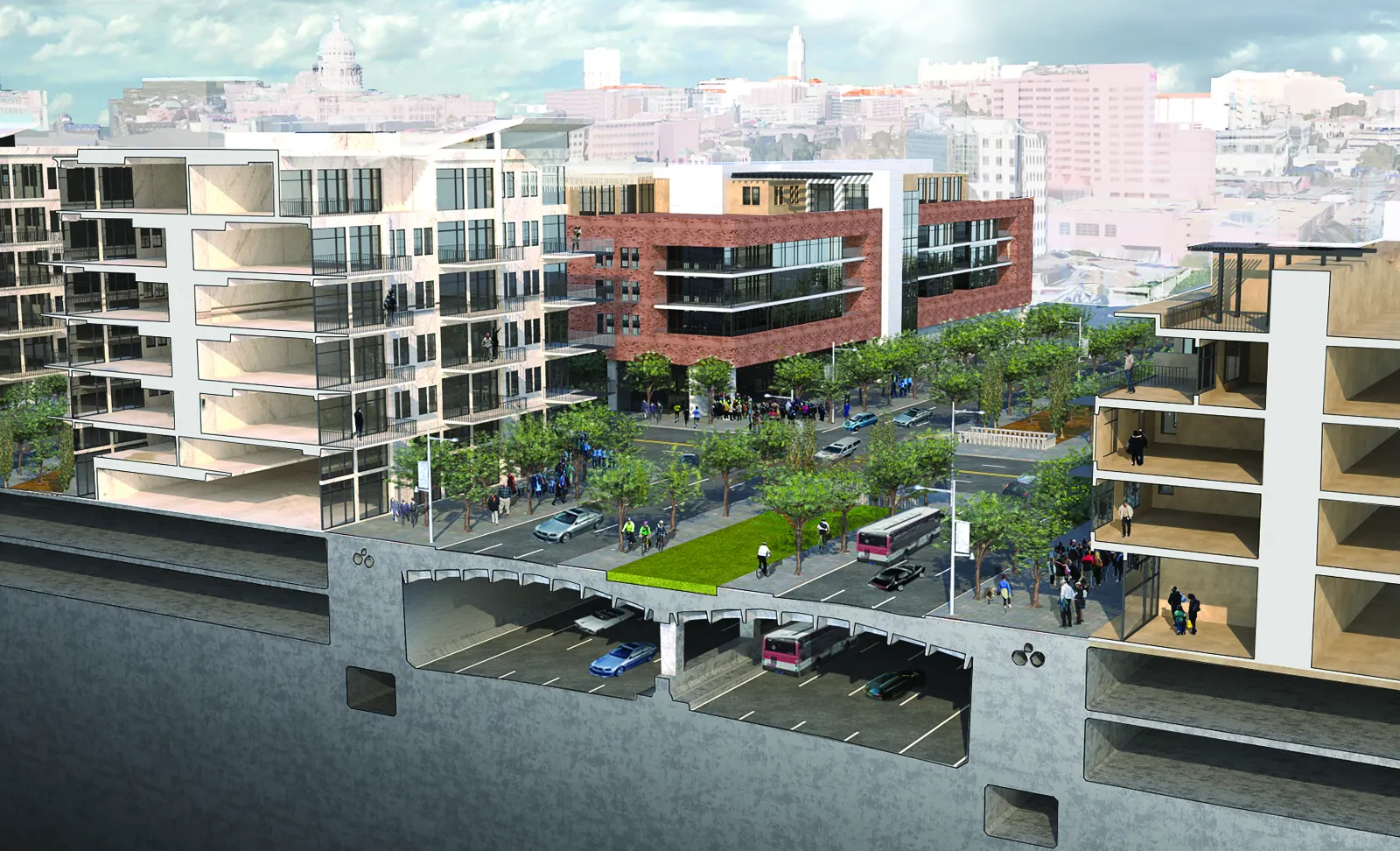 Rendering of Black's vision for the future of IH-35