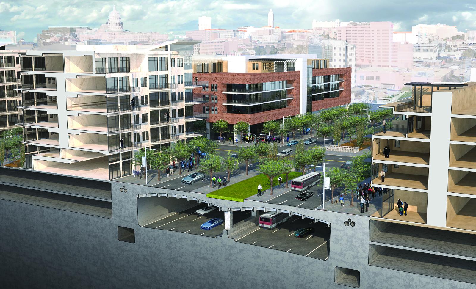 Rendering of Black's vision for the future of IH-35