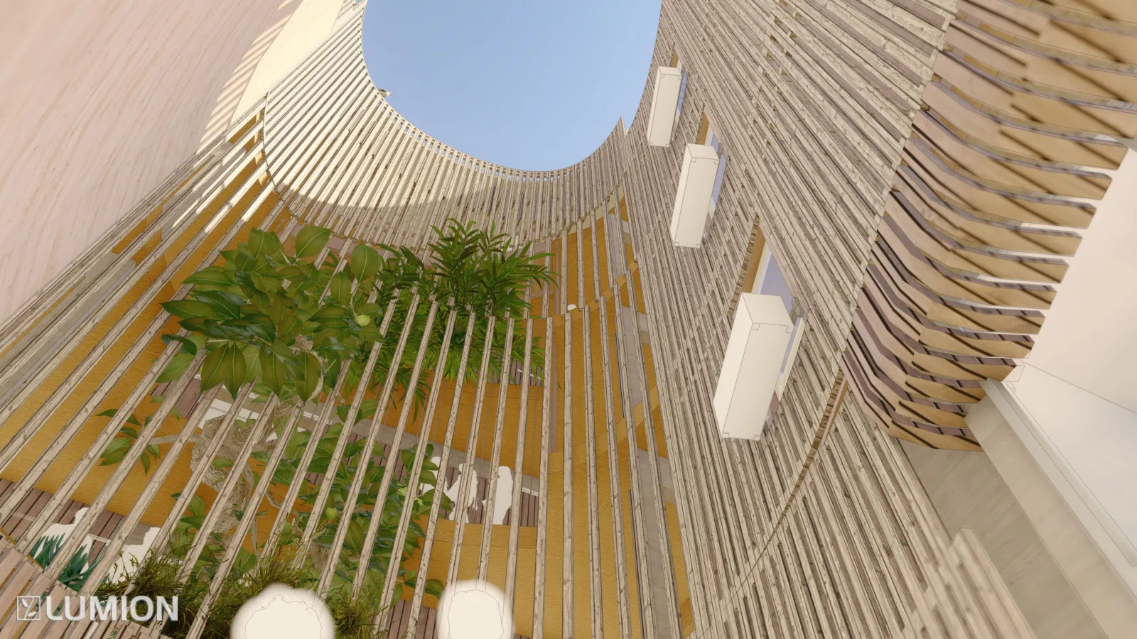 Rendering of 2209 Taraval looking up towards the sky