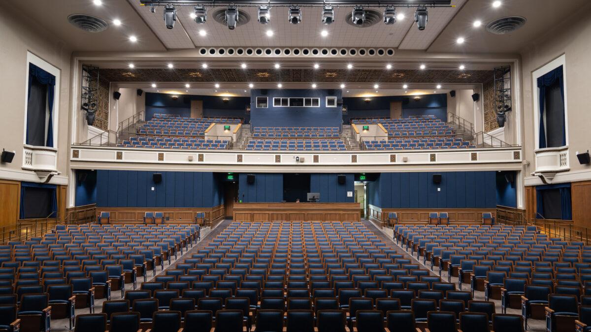 Interior of seating in Hogg Memorial Auditorium 