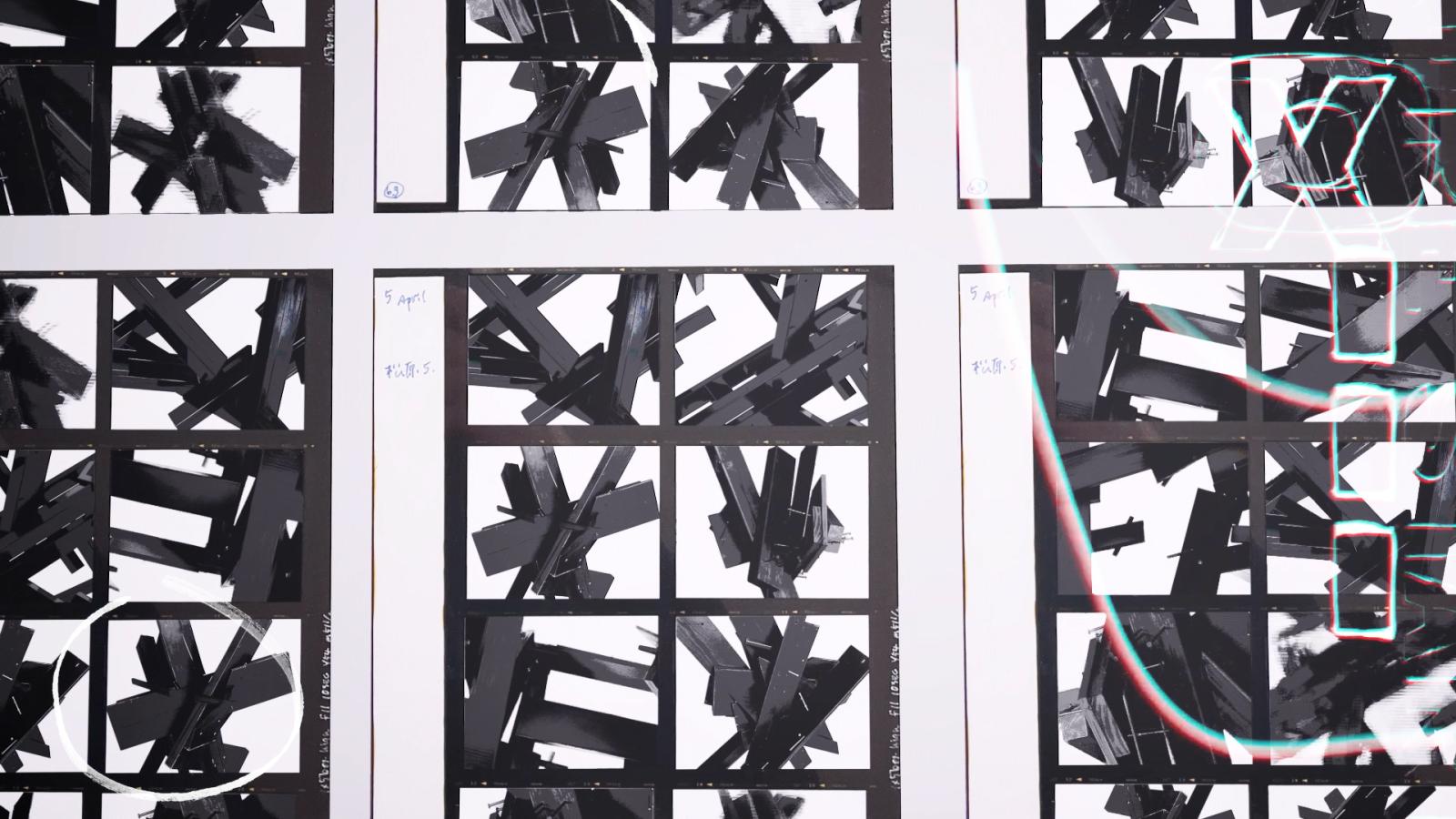 Video Frame Video frames of black and white composition with planks