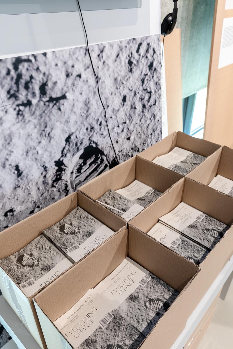 Everything Change exhibition Boxes of Everything Change booklets