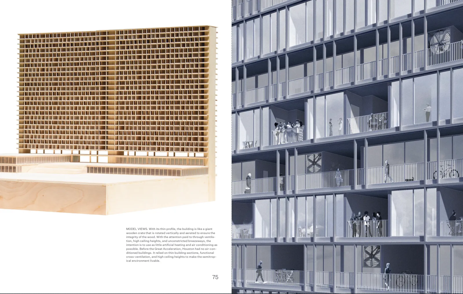 Model views of a large office building