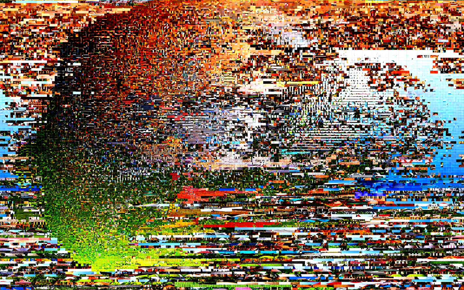 multi-colored pixelated computer image