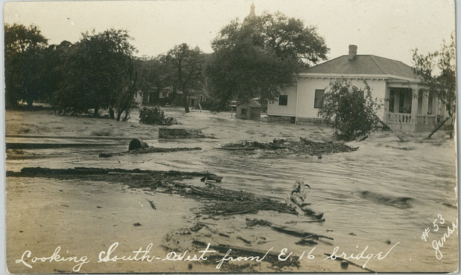 Historic image of flooding in Waterloo Park