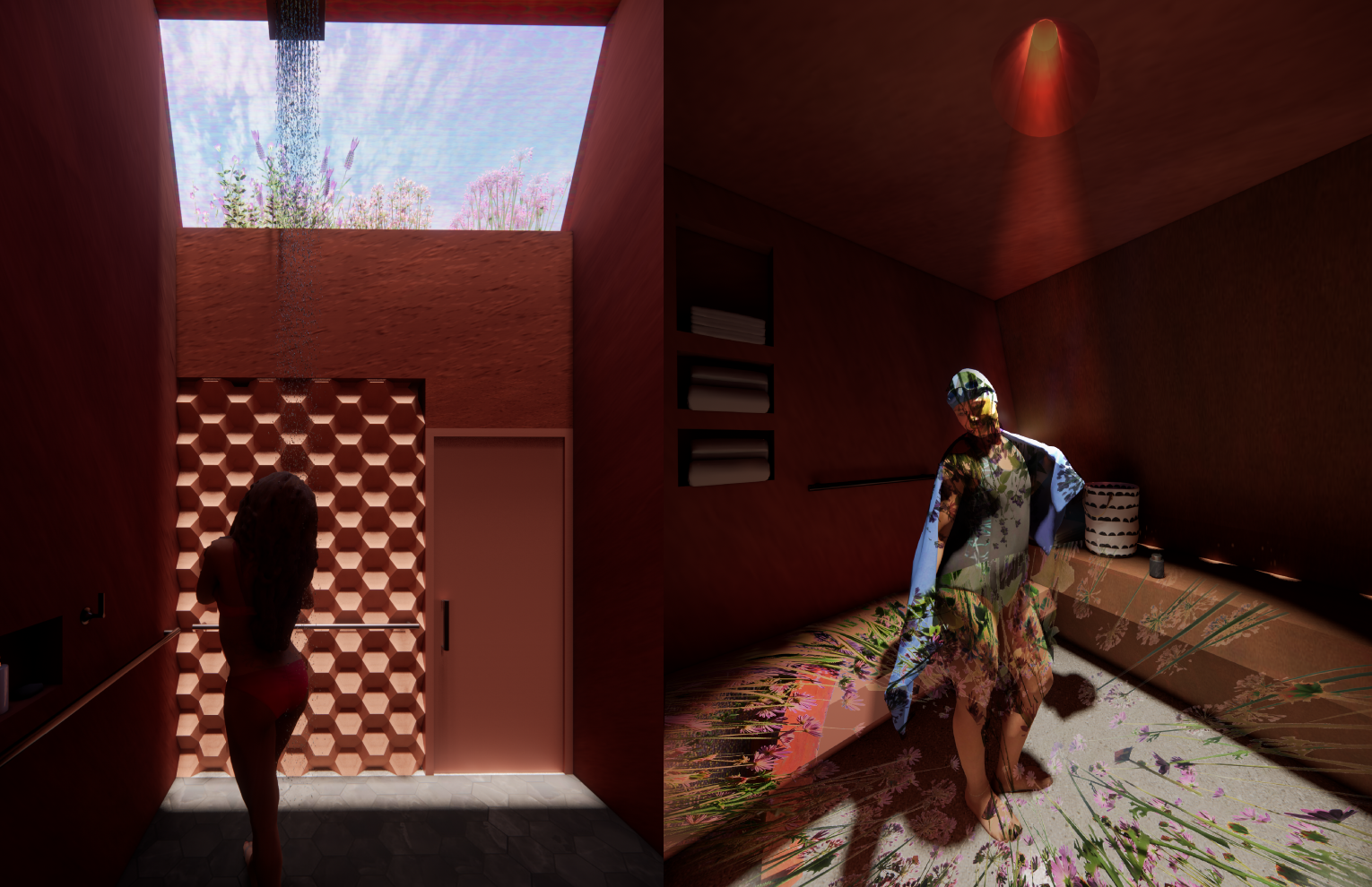 "Sculpted Immersions" by Nandita Warrier in collaboration with Lizbeth Gomez for Professor Nerea Feliz's Advance Studio