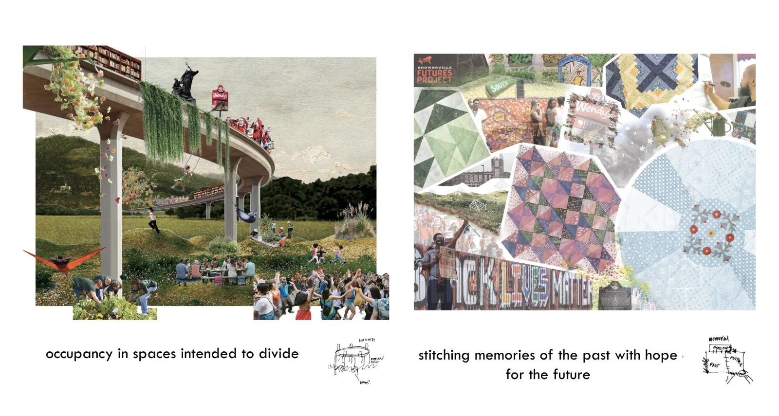 Work from Henry's "Third Space" studio Collage renderings from Henry's "Third Space" studio