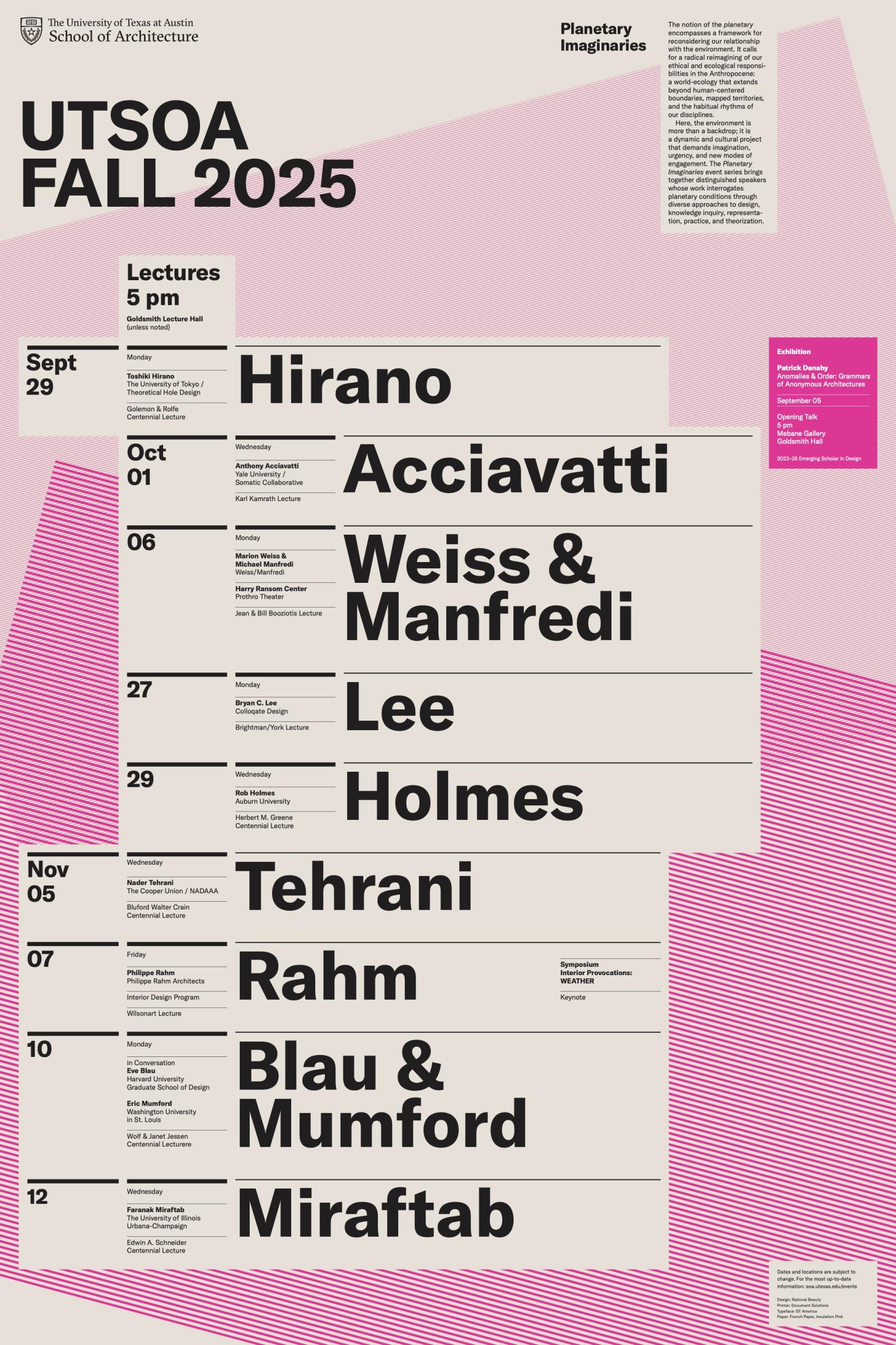 UTSOA 2025 Fall Lecture Series
