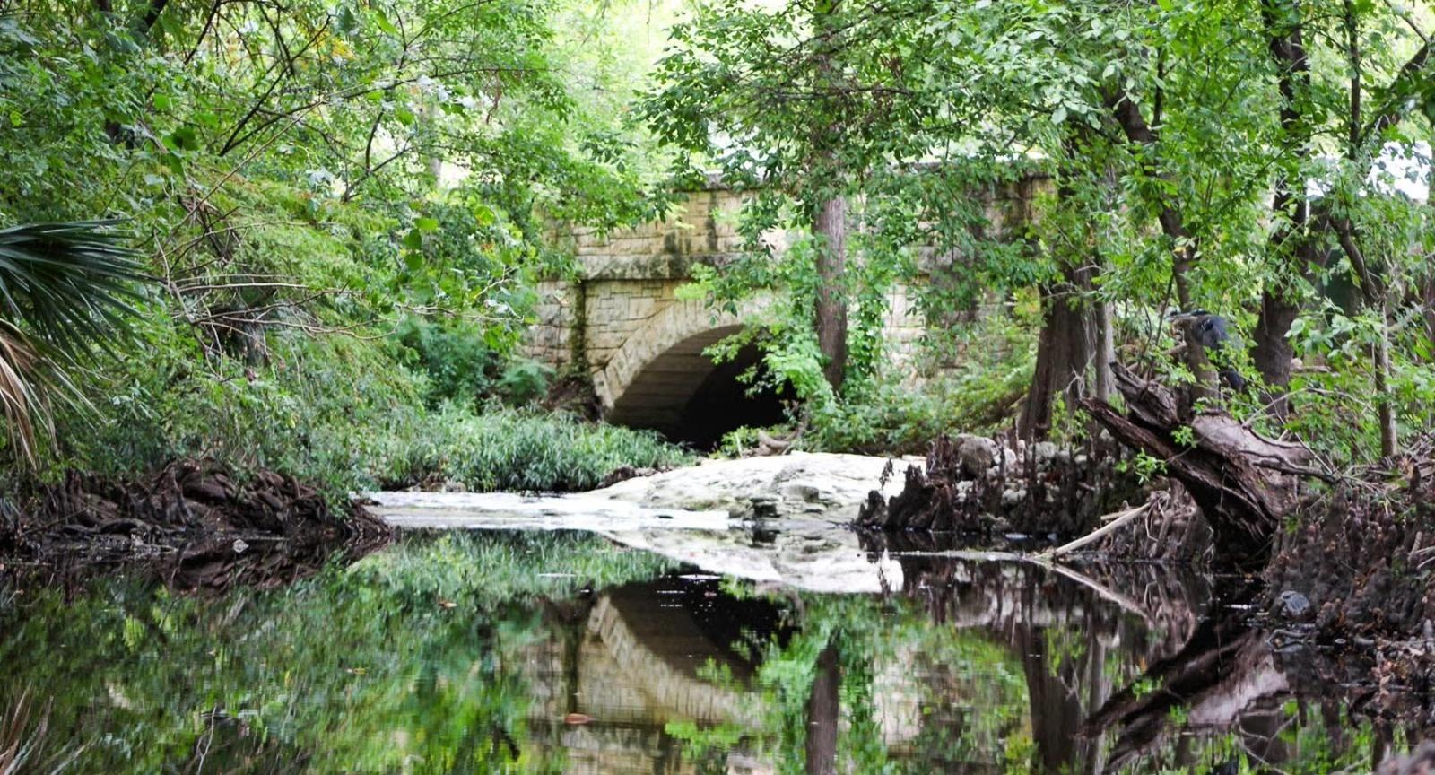 Waller Creek in Austin near Dell Medical School at the University of Texas at Austin