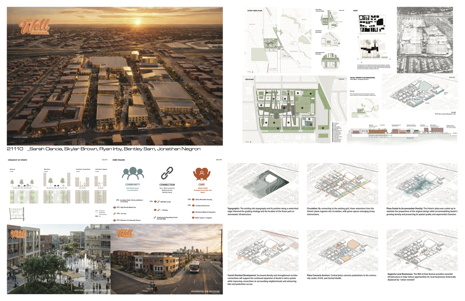 Rendering of project titled The Well. Features digital images and drawings
