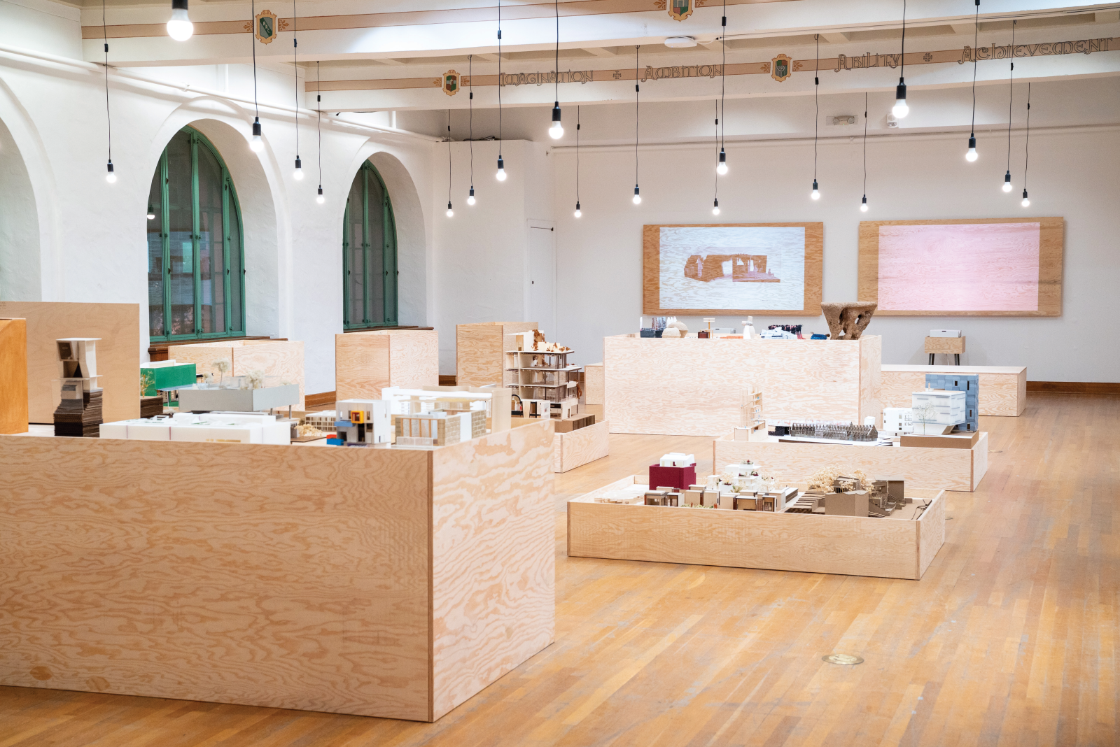 INDEX end of year show exhibition installation in the Mebane Gallery at the school of architecture