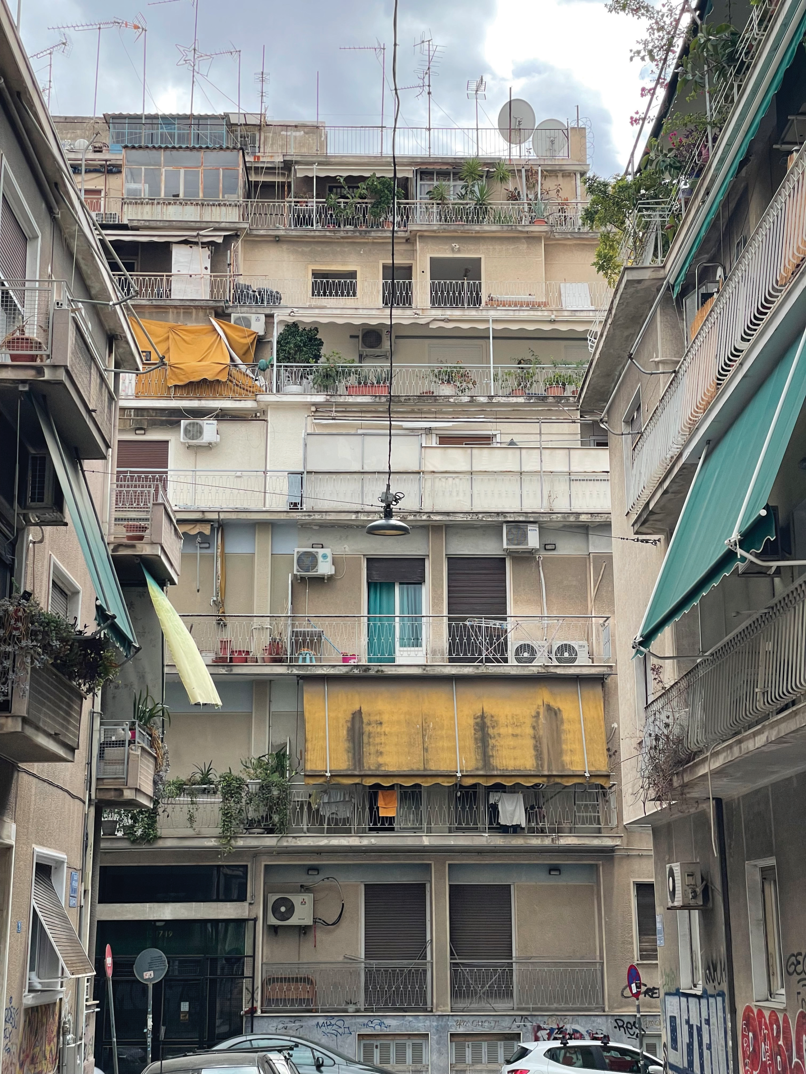 A vertical multi-floor building in Athens