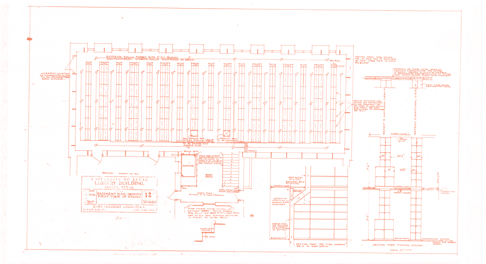 Architectural plan for Battle Hall from 1911