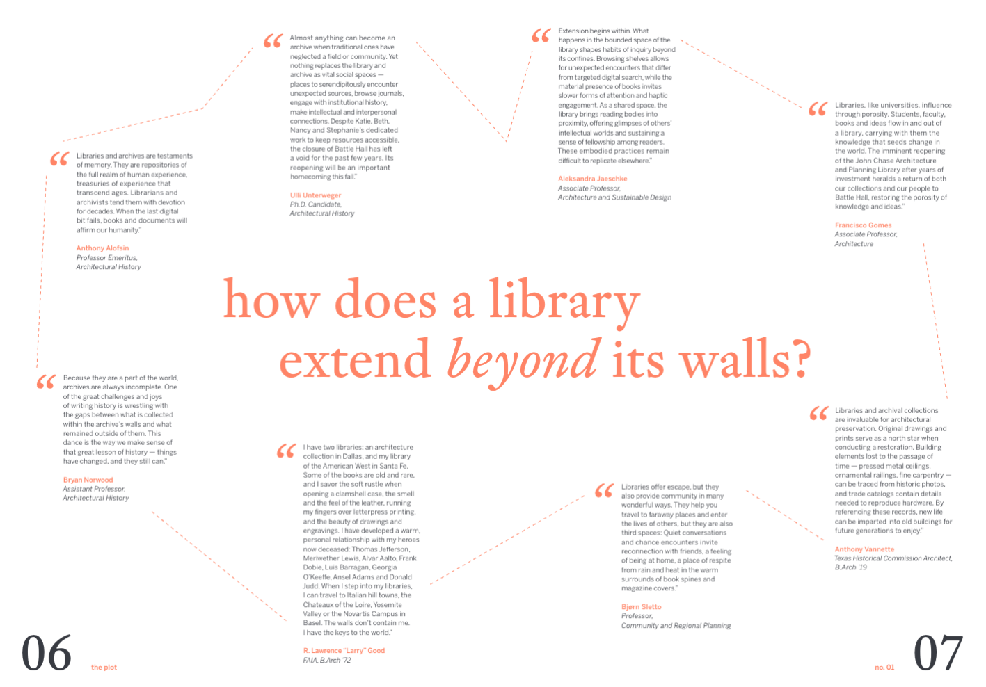 A patchwork of quotes in response to the question how does a library extend beyond its walls?