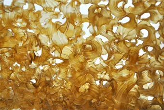 Golden yellow abstract swirls