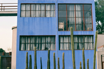 Exterior shot of Frida Kahlo's home and studio in Mexico City