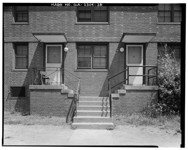 Black and white photo of a duplex
