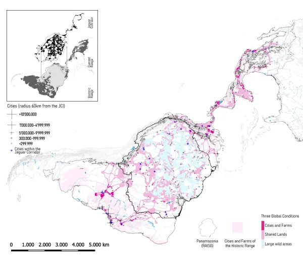 A stronghold against urbanization. Correlation of the Jaguar Corridor with the dataset of the “Three global conditions for biodiversity conservation and sustainable use” (2020). Credit: Juana Salcedo