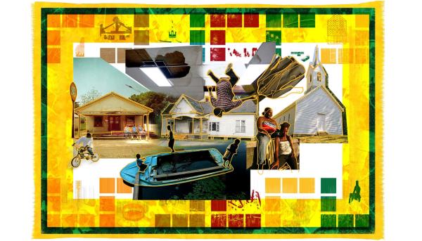 Colorful collage graphic from Partners of Place's Architectural League submission