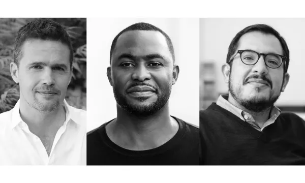 Three black and white headshots