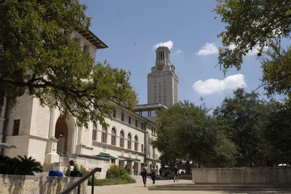 Texas Union and the UT Tower Exteriors of the Texas Union building and the UT Tower