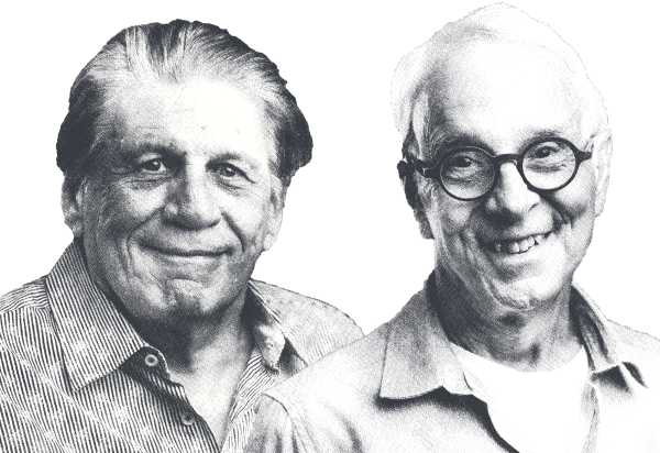 Two men's headshots in black and white: Larry Speck and Michael Garrison