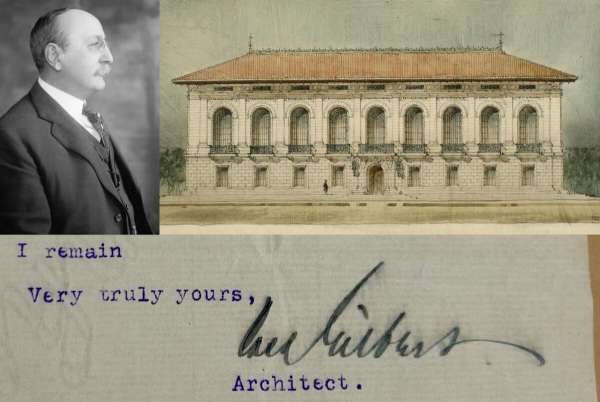 old renderings and photos of battle hall 