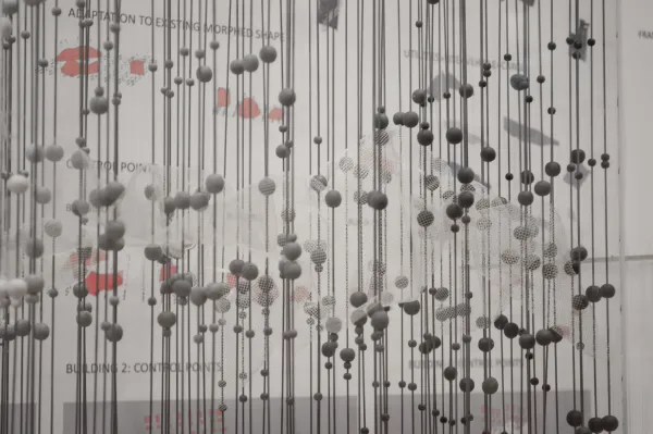 Abstract image of a architecture student work exhibition