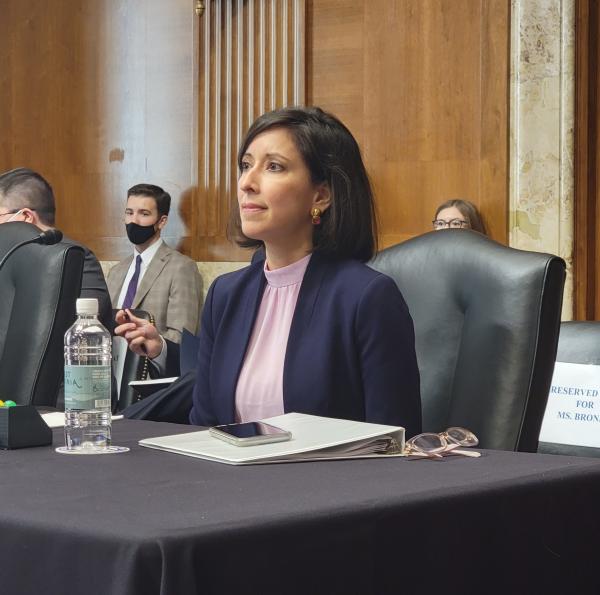 Sara Bronin at her Advisory Council on Historic Preservation hearing before the Senate Committee of Energy and Natural Resources (credit: ACHP) 
