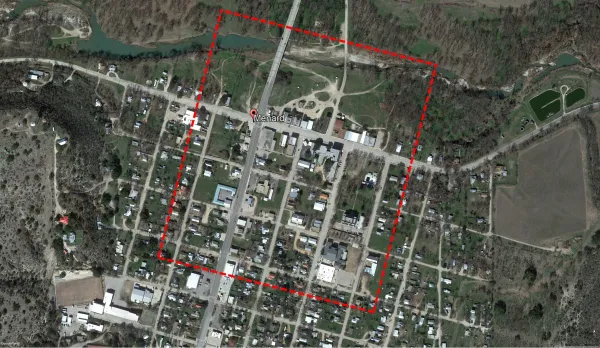 Aerial map of the students site in Menard, Texas